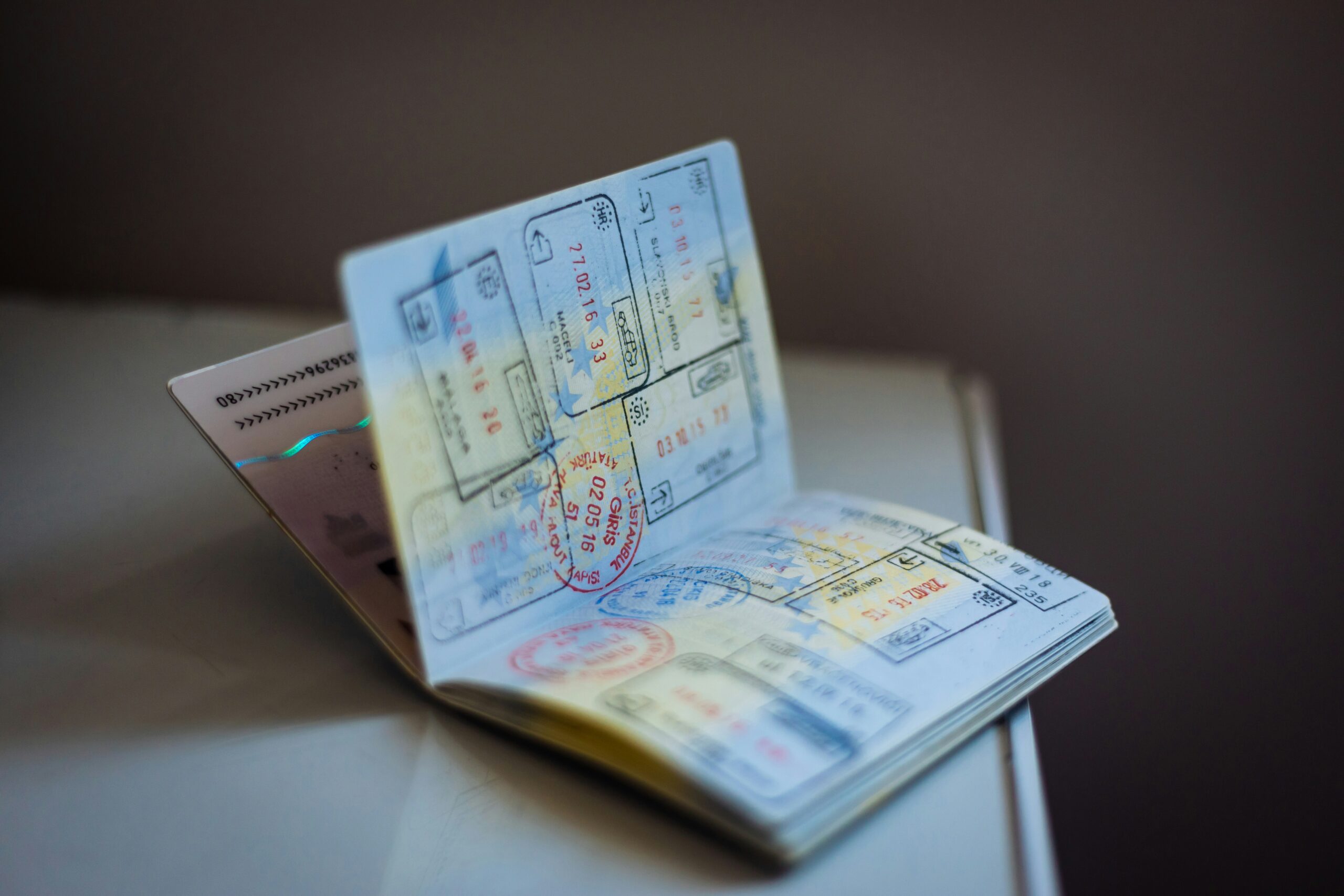 A stamped passport