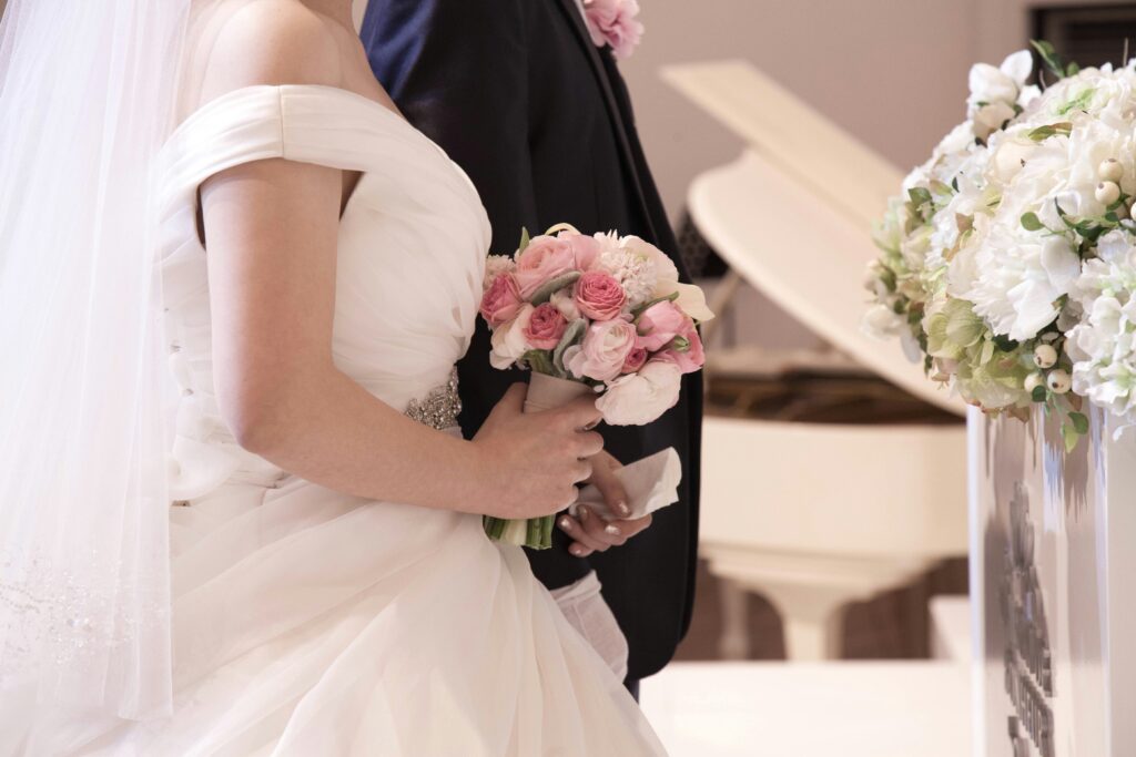 two people getting married
